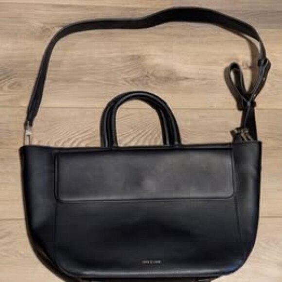 NEW black Love & Lore tote bag computer office school removable straps - Picture 1 of 1